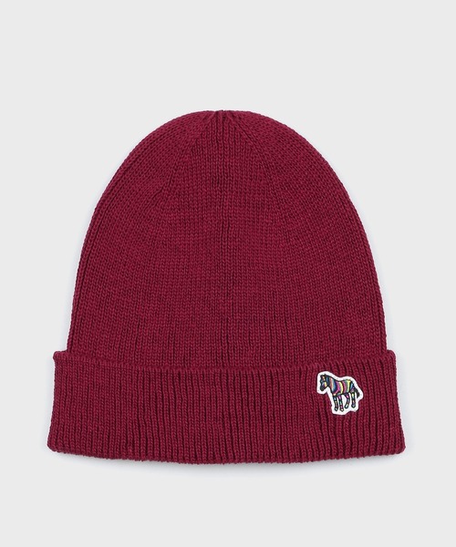 PS Paul Smith（ピーエスポールスミス）の「ゼブラパッチ ニットキャップ / 220313 582VO（ニットキャップ/ビーニー・メンズ・ネイビー/グレー/マルーン/ブラック・FREE）」の4枚目の写真