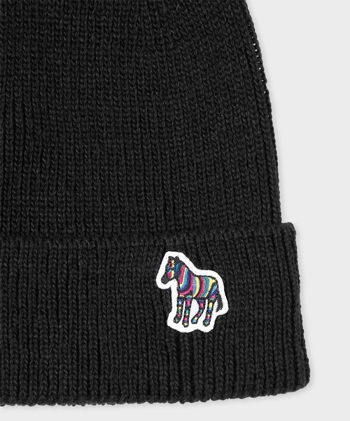 PS Paul Smith（ピーエスポールスミス）の「ゼブラパッチ ニットキャップ / 220313 582VO（ニットキャップ/ビーニー・メンズ・ネイビー/グレー/マルーン/ブラック・FREE）」の8枚目の写真