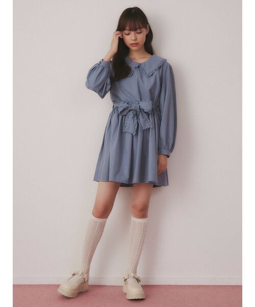 merry jenny（メリージェニー）の「フリルリボンミニワンピース（ワンピース・レディース・ブラック/ブルー/ボルドー・FREE）」の9枚目の写真