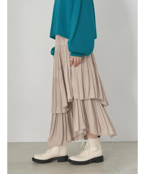 earth music&ecology(アースミュージックアンドエコロジー)の「イレヘムティアードスカート(スカート・レディース・ライトベージュ/ブラウン/ブラック/ラベンダー・FREE)」の9枚目の写真