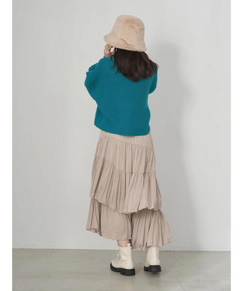 earth music&ecology(アースミュージックアンドエコロジー)の「イレヘムティアードスカート(スカート・レディース・ライトベージュ/ブラウン/ブラック/ラベンダー・FREE)」の13枚目の写真