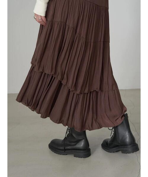 earth music&ecology(アースミュージックアンドエコロジー)の「イレヘムティアードスカート(スカート・レディース・ライトベージュ/ブラウン/ブラック/ラベンダー・FREE)」の16枚目の写真