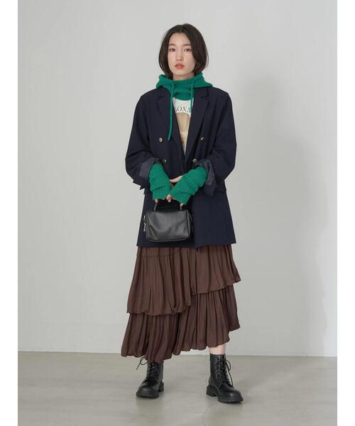 earth music&ecology(アースミュージックアンドエコロジー)の「イレヘムティアードスカート(スカート・レディース・ライトベージュ/ブラウン/ブラック/ラベンダー・FREE)」の18枚目の写真