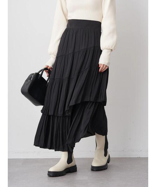 earth music&ecology(アースミュージックアンドエコロジー)の「イレヘムティアードスカート(スカート・レディース・ライトベージュ/ブラウン/ブラック/ラベンダー・FREE)」の19枚目の写真