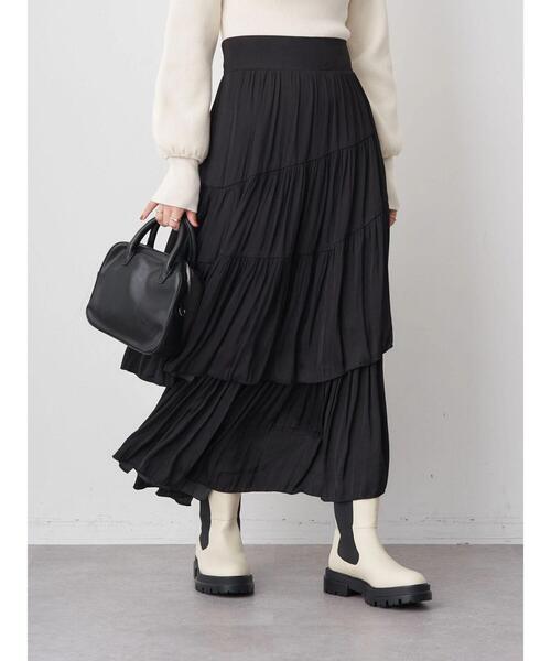 earth music&ecology(アースミュージックアンドエコロジー)の「イレヘムティアードスカート(スカート・レディース・ライトベージュ/ブラウン/ブラック/ラベンダー・FREE)」の20枚目の写真