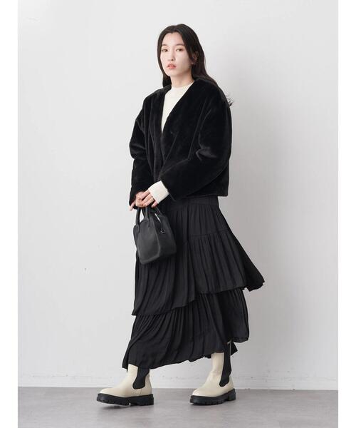 earth music&ecology(アースミュージックアンドエコロジー)の「イレヘムティアードスカート(スカート・レディース・ライトベージュ/ブラウン/ブラック/ラベンダー・FREE)」の21枚目の写真