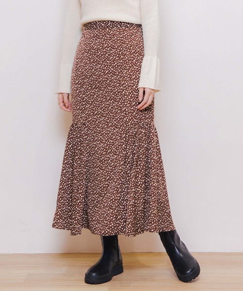 flower（フラワー）の「レオパードパターンスカート（スカート・レディース・ブラウン/アイボリー・FREE）」の2枚目の写真