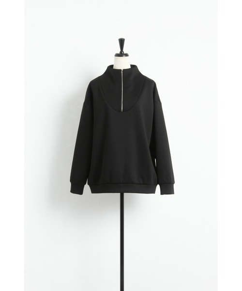 &. NOSTALGIA（アンドドットノスタルジア）の「【ZOZO限定】ハーフジップポンチプルオーバー（パーカー・レディース・ホワイト/ブラック・FREE）」の3枚目の写真