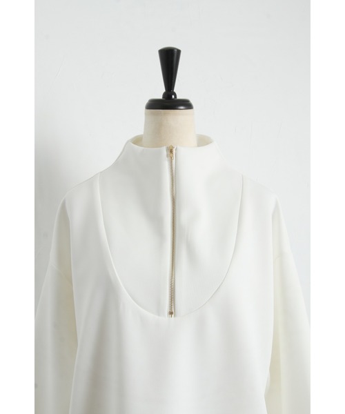 &. NOSTALGIA（アンドドットノスタルジア）の「【ZOZO限定】ハーフジップポンチプルオーバー（パーカー・レディース・ホワイト/ブラック・FREE）」の7枚目の写真