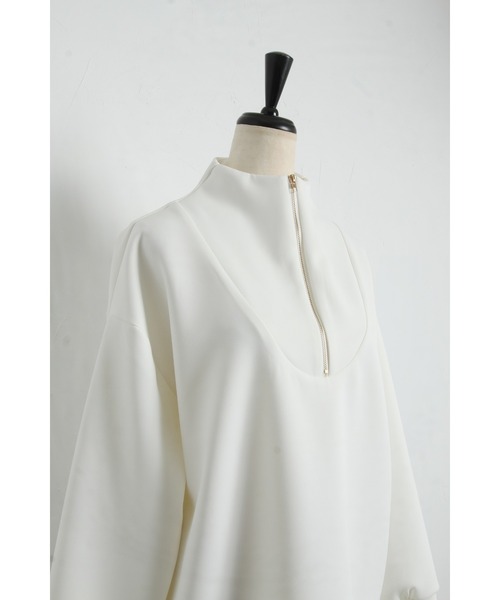 &. NOSTALGIA（アンドドットノスタルジア）の「【ZOZO限定】ハーフジップポンチプルオーバー（パーカー・レディース・ホワイト/ブラック・FREE）」の9枚目の写真