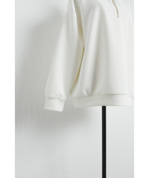 &. NOSTALGIA（アンドドットノスタルジア）の「【ZOZO限定】ハーフジップポンチプルオーバー（パーカー・レディース・ホワイト/ブラック・FREE）」の11枚目の写真