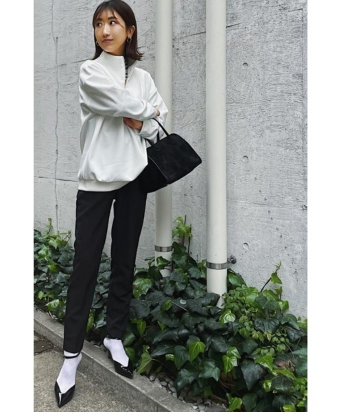 &. NOSTALGIA（アンドドットノスタルジア）の「【ZOZO限定】ハーフジップポンチプルオーバー（パーカー・レディース・ホワイト/ブラック・FREE）」の17枚目の写真