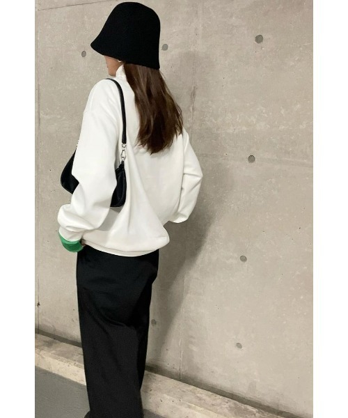 &. NOSTALGIA（アンドドットノスタルジア）の「【ZOZO限定】ハーフジップポンチプルオーバー（パーカー・レディース・ホワイト/ブラック・FREE）」の16枚目の写真