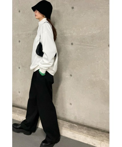 &. NOSTALGIA（アンドドットノスタルジア）の「【ZOZO限定】ハーフジップポンチプルオーバー（パーカー・レディース・ホワイト/ブラック・FREE）」の15枚目の写真