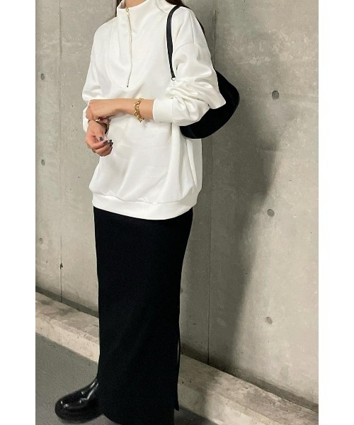 &. NOSTALGIA（アンドドットノスタルジア）の「【ZOZO限定】ハーフジップポンチプルオーバー（パーカー・レディース・ホワイト/ブラック・FREE）」の14枚目の写真