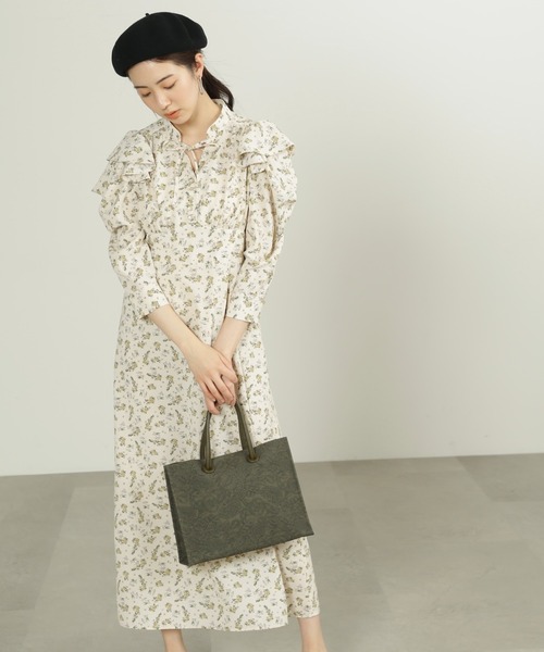 FREE'S MART（フリーズマート）の「◇エンボスペイズリーバッグ（トートバッグ・レディース・ブラウン/ブラック/ホワイト/カーキ・ﾌﾘ-）」の12枚目の写真