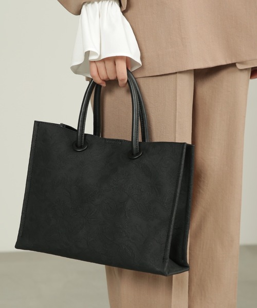 FREE'S MART（フリーズマート）の「◇エンボスペイズリーバッグ（トートバッグ・レディース・ブラウン/ブラック/ホワイト/カーキ・ﾌﾘ-）」の15枚目の写真