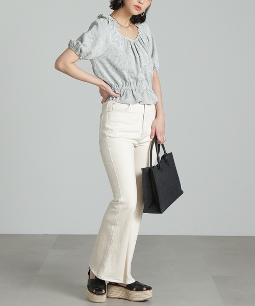 FREE'S MART（フリーズマート）の「◇エンボスペイズリーバッグ（トートバッグ・レディース・ブラウン/ブラック/ホワイト/カーキ・ﾌﾘ-）」の13枚目の写真