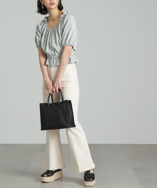 FREE'S MART（フリーズマート）の「◇エンボスペイズリーバッグ（トートバッグ・レディース・ブラウン/ブラック/ホワイト/カーキ・ﾌﾘ-）」の14枚目の写真