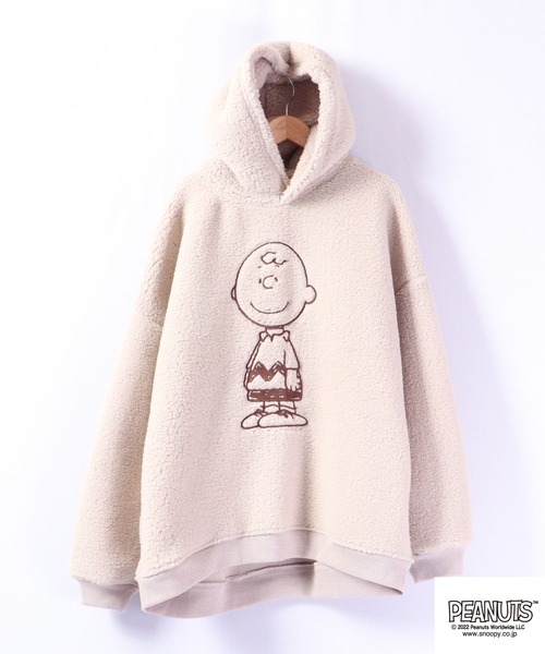 PEANUTS(ピーナッツ)の「PEANUTS スヌーピー/チャーリーブラウン ボアパーカー(パーカー・レディース・ネイビー/カーキ/アイボリー/カーキ系/ホワイト系その他/ネイビー系/カーキ系1/ネイビー系1/ホワイト系その他2・M/L)」の10枚目の写真