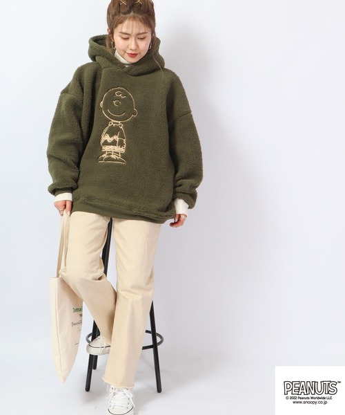PEANUTS(ピーナッツ)の「PEANUTS スヌーピー/チャーリーブラウン ボアパーカー(パーカー・レディース・ネイビー/カーキ/アイボリー/カーキ系/ホワイト系その他/ネイビー系/カーキ系1/ネイビー系1/ホワイト系その他2・M/L)」の20枚目の写真