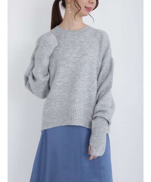 Te chichi(テチチ)の「スヌード付クルーネックニット(ニット/セーター・レディース・ネイビー/ベージュ/グレー・フリ-)」の13枚目の写真