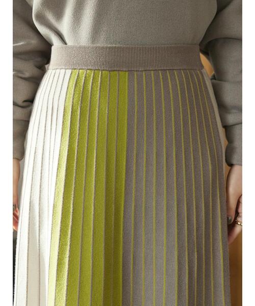 CRAFT STANDARD BOUTIQUE（クラフトスタンダードブティック）の「マルチストライプバイカラーニットスカート（スカート・レディース・イエロー/ピンク/グリーン・FREE）」の5枚目の写真