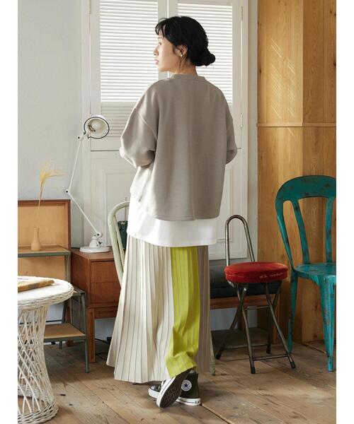 CRAFT STANDARD BOUTIQUE（クラフトスタンダードブティック）の「マルチストライプバイカラーニットスカート（スカート・レディース・イエロー/ピンク/グリーン・FREE）」の9枚目の写真