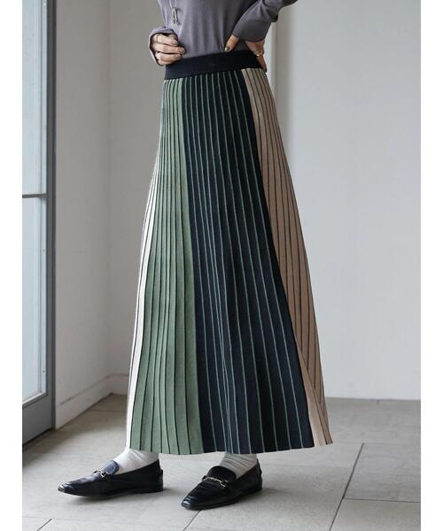 CRAFT STANDARD BOUTIQUE（クラフトスタンダードブティック）の「マルチストライプバイカラーニットスカート（スカート・レディース・イエロー/ピンク/グリーン・FREE）」の13枚目の写真