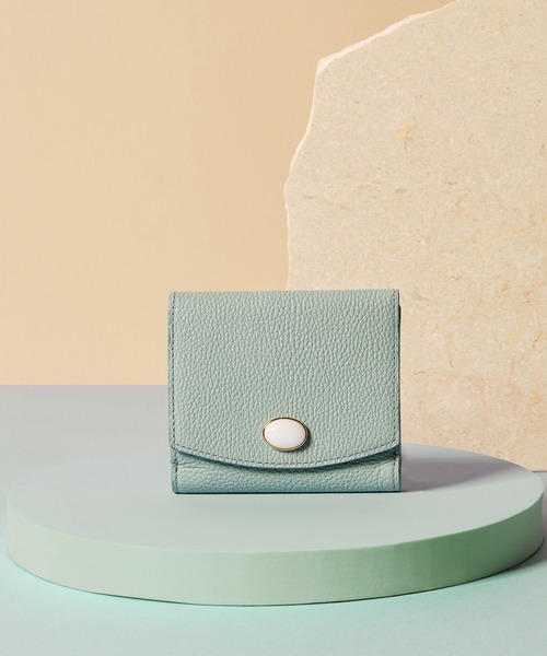 TOPKAPI（トプカピ）の「【TOPKAPI/トプカピ】 gemdrops ジェムドロップ ミニエンボスレザー 天然石 二つ折り 財布（財布・レディース・オフホワイト/トップグレー/ブラック/ピンクベージュ/キャメル/ミント/オリーブドラブ/オレンジ/ブロンズ・FREE）」の4枚目の写真