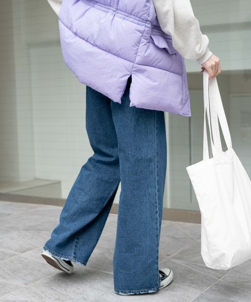 WEGO（ウィゴー）の「WEGO/【マルチサイズ】ウエストフィットワイドストレートパンツ（デニムパンツ・レディース・ブラック系その他/ブラック/インディゴブルー/ライトインディゴブルー/コバルトブルー・X-SMALL/SMALL/MEDIUM/LARGE/X-LARGE）」の13枚目の写真