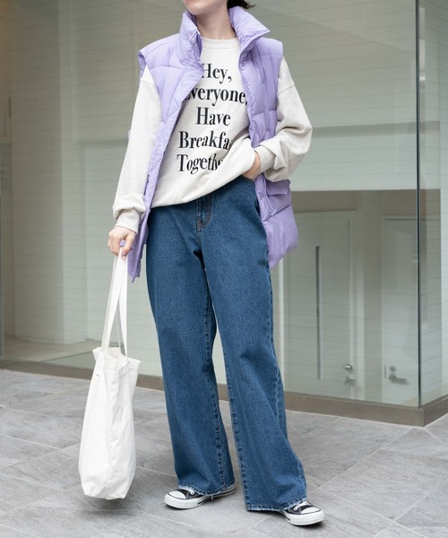 WEGO（ウィゴー）の「WEGO/【マルチサイズ】ウエストフィットワイドストレートパンツ（デニムパンツ・レディース・ブラック系その他/ブラック/インディゴブルー/ライトインディゴブルー/コバルトブルー・X-SMALL/SMALL/MEDIUM/LARGE/X-LARGE）」の14枚目の写真