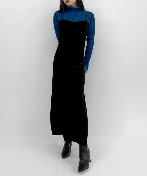 LVEU.】ベロアキャミソールワンピース / ワンピース きれいめ ワンピ