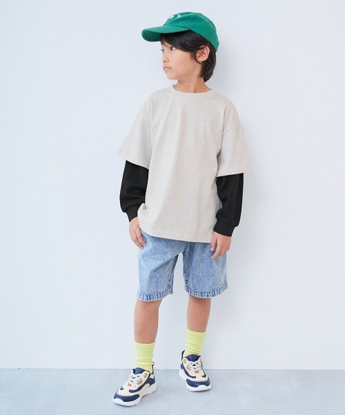 devirock(デビロック)の「レイヤード風 長袖Tシャツ(Tシャツ/カットソー・キッズ・ブルー系その他/スミクロ/ダークパープル/グレー系その他/グリーン系6/グリーン系/チャコール/ブルー系その他2/オートミール・120cm/110cm/130cm/100cm/140cm/160cm/150cm)」の20枚目の写真