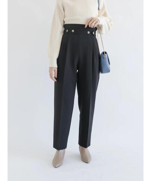 Te chichi（テチチ）の「ダブルクロスハイウエストテーパードパンツ（その他パンツ・レディース・グリーン/ピンク/ブラック・SMALL/MEDIUM）」の4枚目の写真