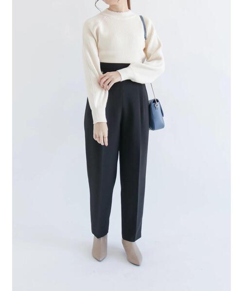 Te chichi（テチチ）の「ダブルクロスハイウエストテーパードパンツ（その他パンツ・レディース・グリーン/ピンク/ブラック・SMALL/MEDIUM）」の5枚目の写真