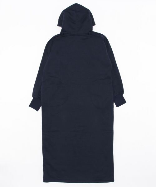 Q(キュー)の「裏起毛サイドリブスウェットワンピース(ワンピース・レディース・ネイビー/アイボリー・MEDIUM)」の3枚目の写真