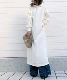 Q | 裏起毛サイドリブスウェットワンピース(ワンピース)