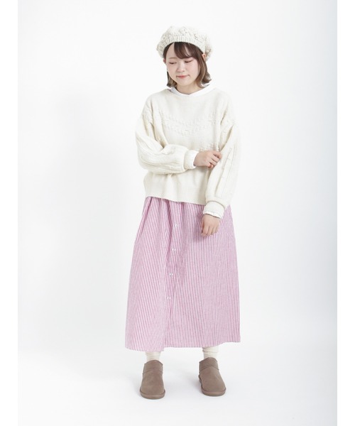 Samansa Mos2（サマンサ モスモス）の「ポップコーン編み前後着ニット（ニット/セーター・レディース・ブラック/ベージュ/オフホワイト/グリーン・ﾌﾘ-）」の20枚目の写真