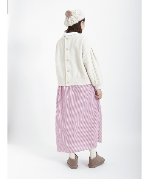 Samansa Mos2（サマンサ モスモス）の「ポップコーン編み前後着ニット（ニット/セーター・レディース・ブラック/ベージュ/オフホワイト/グリーン・ﾌﾘ-）」の17枚目の写真