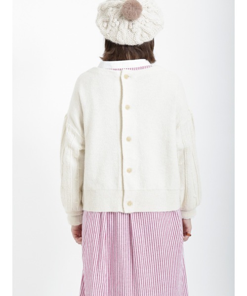 Samansa Mos2（サマンサ モスモス）の「ポップコーン編み前後着ニット（ニット/セーター・レディース・ブラック/ベージュ/オフホワイト/グリーン・ﾌﾘ-）」の9枚目の写真