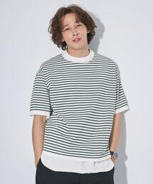 green label relaxing | 【WEB限定】＜GLR or＞ レイヤード 半袖 ニット タンクトップ付き(ニット/セーター)
