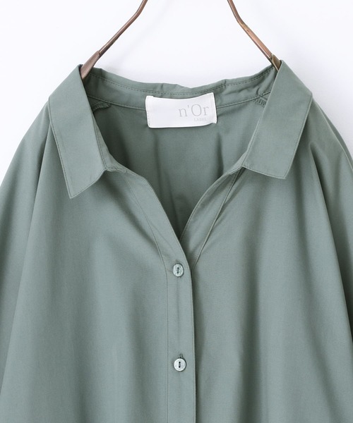 n'OrLABEL（ノアールレーベル）の「『バックギャザースキッパーシャツワンピース』（シャツワンピース・レディース・ベージュ/ブラック/グリーン・FREE）」の8枚目の写真