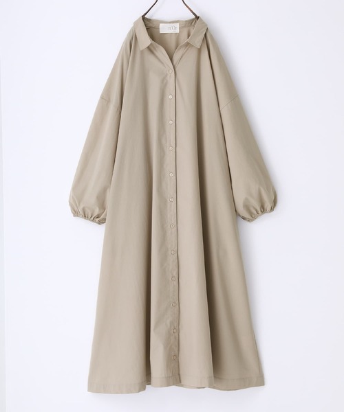 n'OrLABEL（ノアールレーベル）の「『バックギャザースキッパーシャツワンピース』（シャツワンピース・レディース・ベージュ/ブラック/グリーン・FREE）」の12枚目の写真