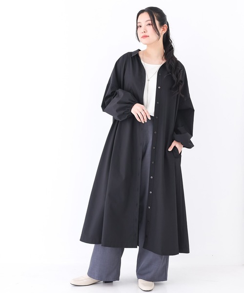 n'OrLABEL（ノアールレーベル）の「『バックギャザースキッパーシャツワンピース』（シャツワンピース・レディース・ベージュ/ブラック/グリーン・FREE）」の18枚目の写真