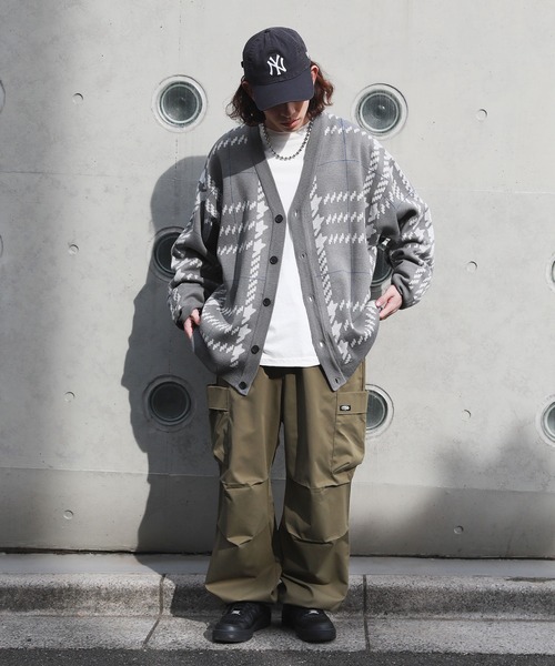 MSG（エムエスジー）の「ジャガードグレンチェックカーディガン（カーディガン/ボレロ・メンズ・ベージュ/ブルー/杢グレー・L/M）」の4枚目の写真