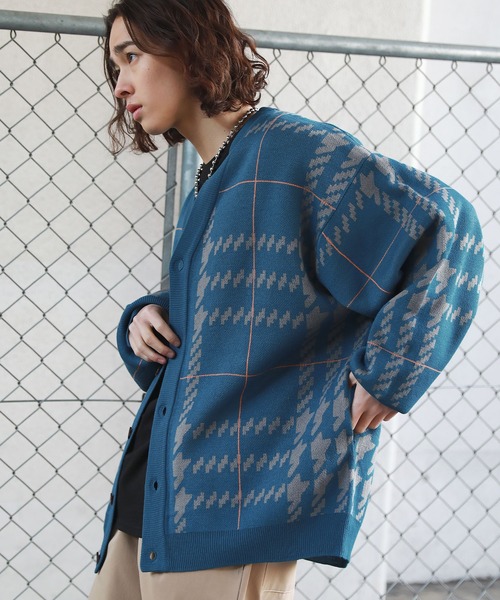 MSG（エムエスジー）の「ジャガードグレンチェックカーディガン（カーディガン/ボレロ・メンズ・ベージュ/ブルー/杢グレー・L/M）」の20枚目の写真