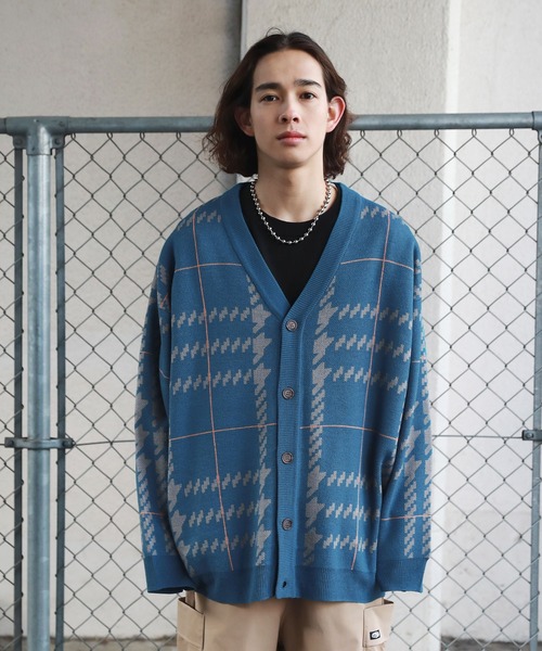 MSG（エムエスジー）の「ジャガードグレンチェックカーディガン（カーディガン/ボレロ・メンズ・ベージュ/ブルー/杢グレー・L/M）」の10枚目の写真