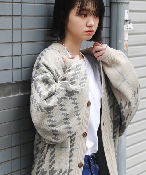 MSG（エムエスジー）の「ジャガードグレンチェックカーディガン（カーディガン/ボレロ・メンズ・ベージュ/ブルー/杢グレー・L/M）」の19枚目の写真