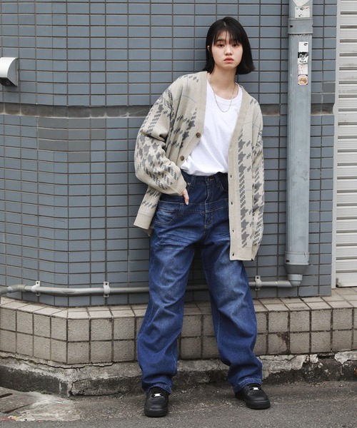 MSG（エムエスジー）の「ジャガードグレンチェックカーディガン（カーディガン/ボレロ・メンズ・ベージュ/ブルー/杢グレー・L/M）」の12枚目の写真